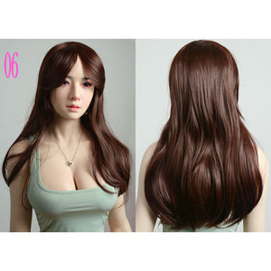 Long Brunette Wig Sex Doll Wig Silicone and TPE Safe
