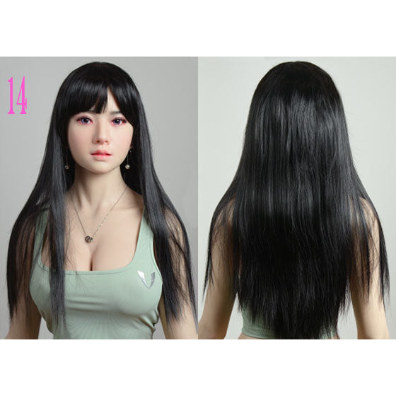 Long Straight Black Sex Doll Wig