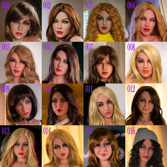 TPE and silicone sex doll heads by Funwest.